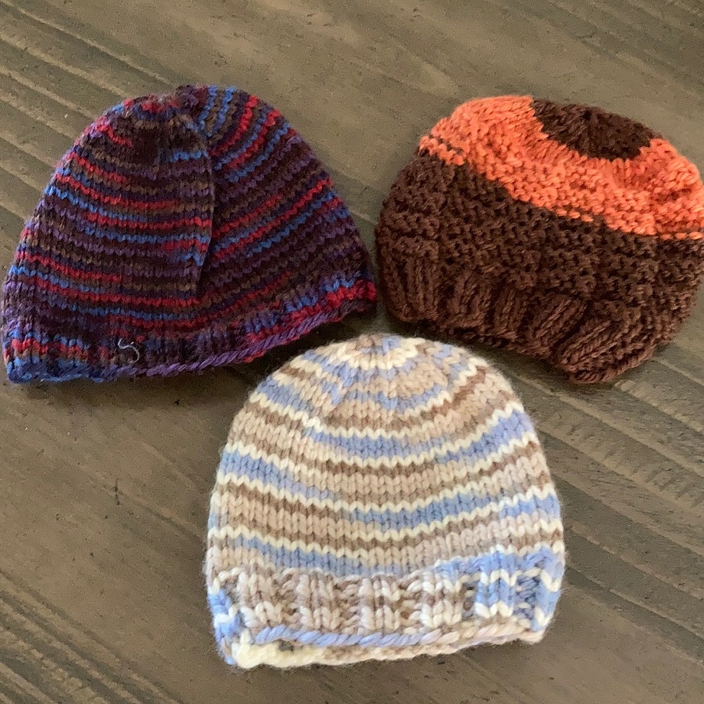 Bundle of handmade newborn hats